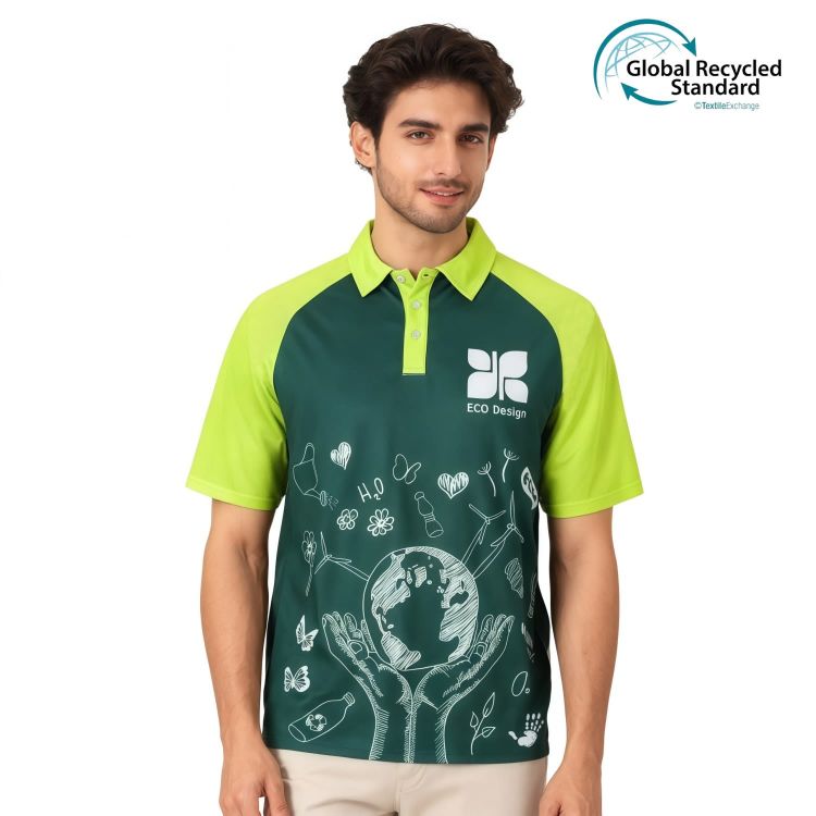 Picture of Unisex Adults RPET Sublimated Raglan POLO