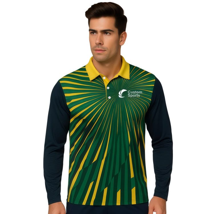 Picture of 100% Poly Milk Silk Sublimated Sport Long Sleeves POLO