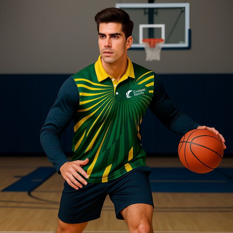Picture of 100% Poly Milk Silk Sublimated Sport Long Sleeves POLO
