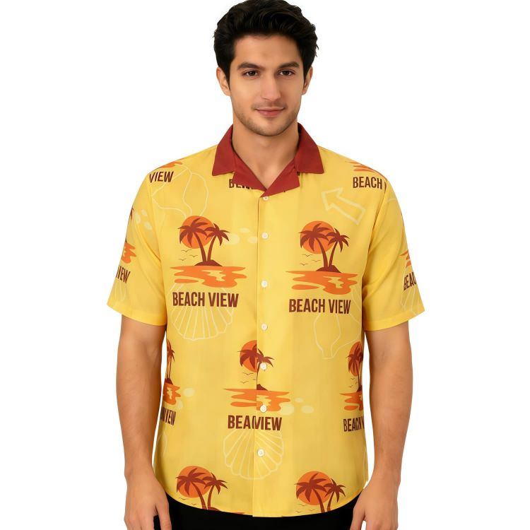 Picture of Men's Sublimated Imitation Cotton Cuban Collar Shirt