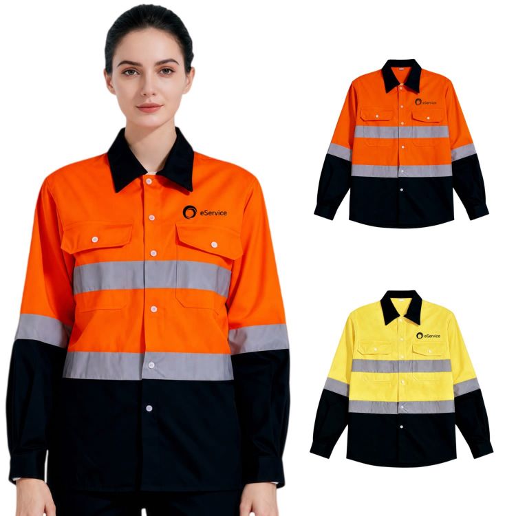 Picture of Unisex Cotton Hi-Vis Reflective L/S Shirt