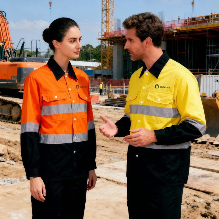 Picture of Unisex Cotton Hi-Vis Reflective L/S Shirt