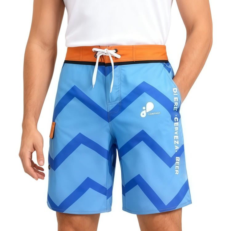 Picture of Men's Polyester Spandex Sublimated Swim Shorts Knee Length