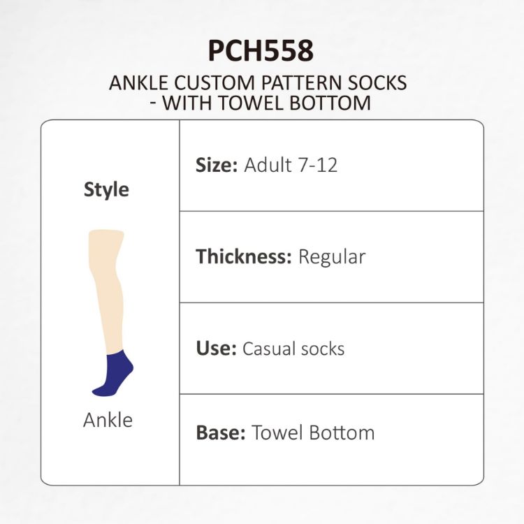 Picture of Ankle Custom Pattern Socks - With Towel Bottom