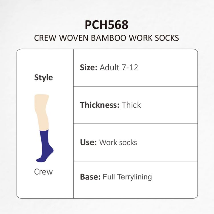 Picture of Crew Woven Bamboo Work Socks