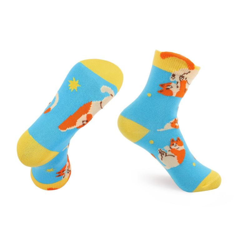 Picture of Ear Shaped Crew Kids Custom Pattern Woven Socks