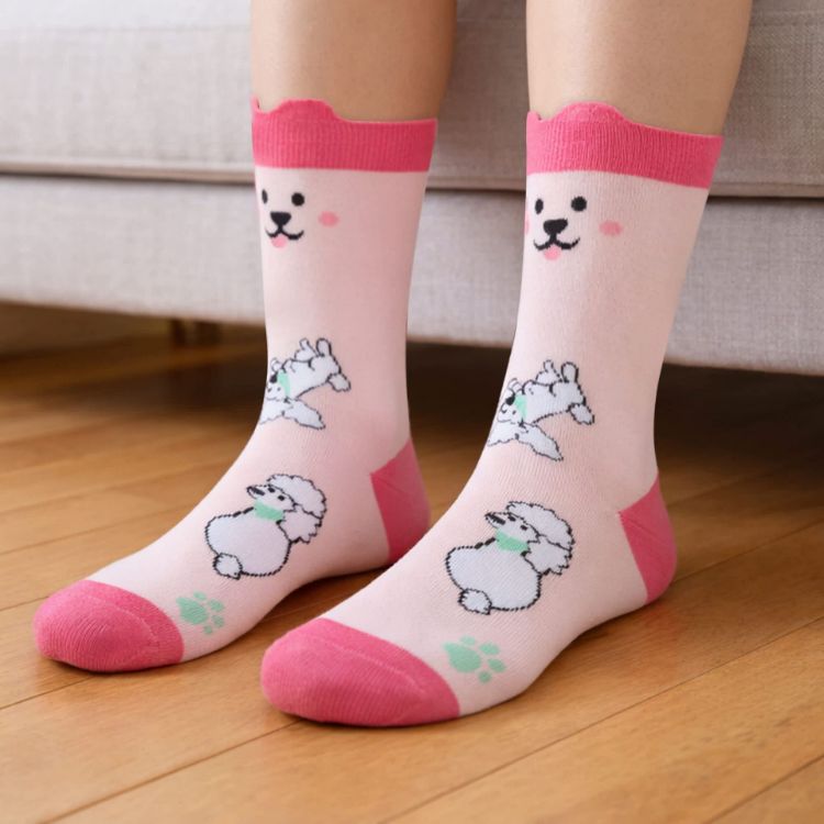 Picture of Ear Shaped Crew Custom Pattern Woven Socks