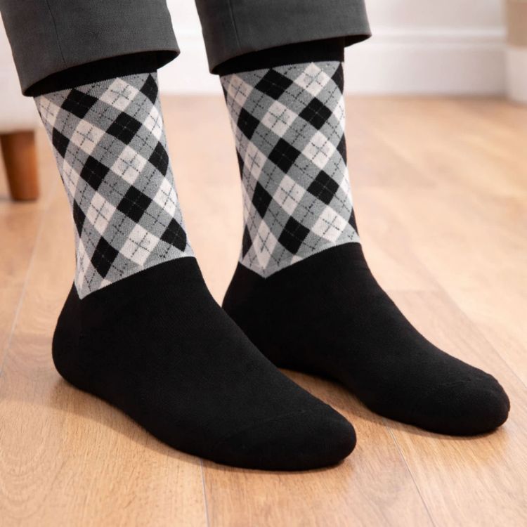 Picture of Crew Custom Pattern Woven Bamboo Socks - With Towel Bottom