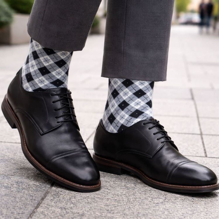 Picture of Crew Custom Pattern Woven Bamboo Socks - With Towel Bottom