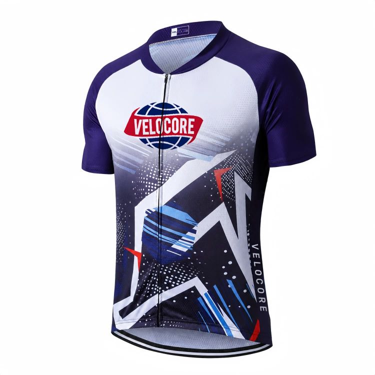 Picture of Unisex Sublimated Stand Collar  Raglan Short Sleeves Cycling Jersey