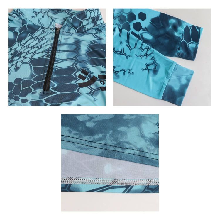Picture of Men's Polyester Spandex Sublimated 1/4 Zip Fishing Raglan Pullover