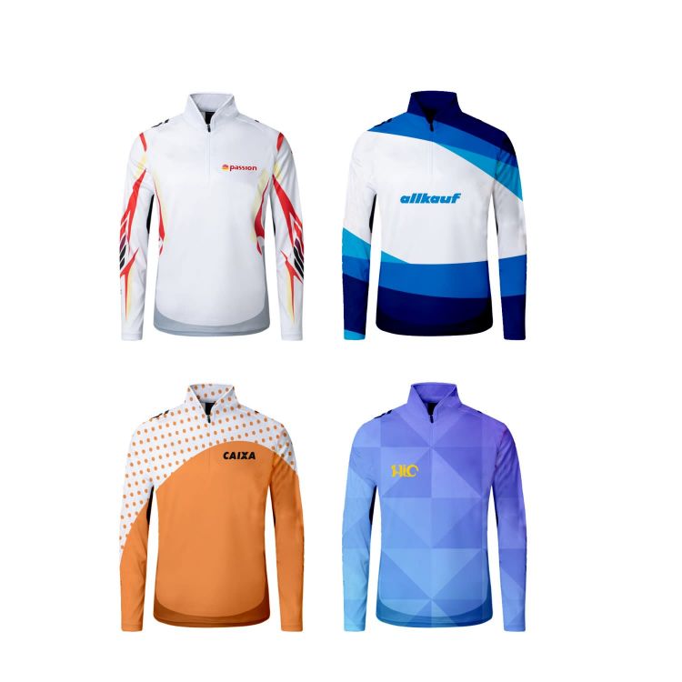 Picture of Men's Polyester Spandex Sublimated 1/4 Zip Fishing Raglan Pullover