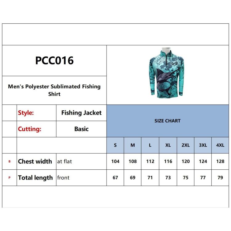 Picture of Men's Polyester Spandex Sublimated 1/4 Zip Fishing Raglan Pullover