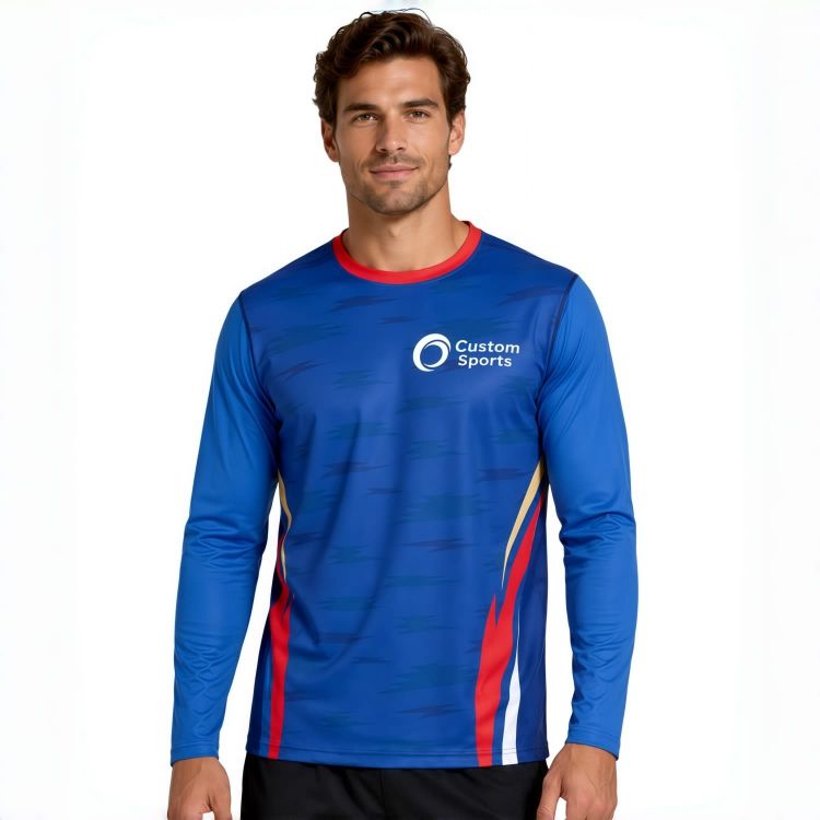 Picture of Men's Polyester Spandex Sublimated Sun Protection Long-sleeved T-shirt