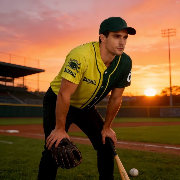 Picture of Men's 100% Polyester Sublimated Full-Button Baseball Jersey