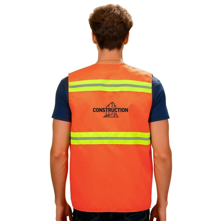 Picture of Hi-Vis Reflective Button-Down Safety Vest With Pockets