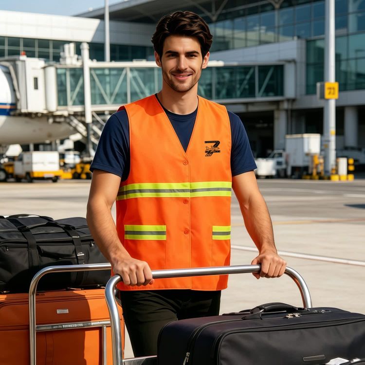 Picture of Hi-Vis Reflective Button-Down Safety Vest With Pockets
