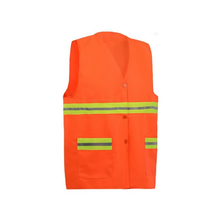 Picture of Hi-Vis Reflective Button-Down Safety Vest With Pockets