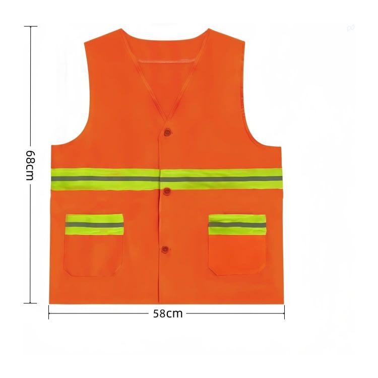 Picture of Hi-Vis Reflective Button-Down Safety Vest With Pockets