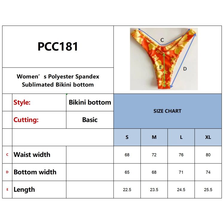 Picture of Women's Polyester Spandex Sublimated Bikini bottom