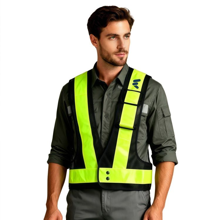 Picture of V-Shape Hi-Vis Reflective Adjustable Safety Vest With Pocket
