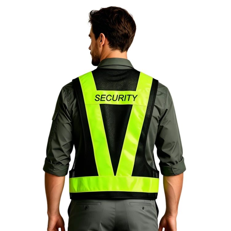 Picture of V-Shape Hi-Vis Reflective Adjustable Safety Vest With Pocket