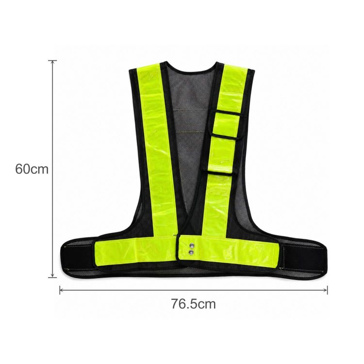Picture of V-Shape Hi-Vis Reflective Adjustable Safety Vest With Pocket