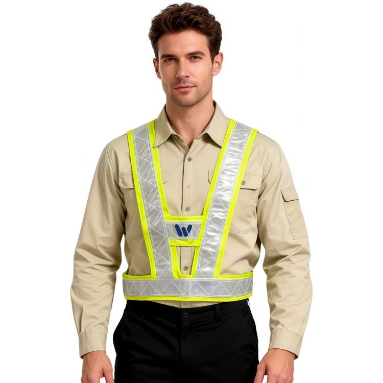 Picture of V-Shape Hi-Vis Reflective Adjustable Safety Vest