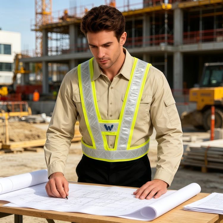 Picture of V-Shape Hi-Vis Reflective Adjustable Safety Vest