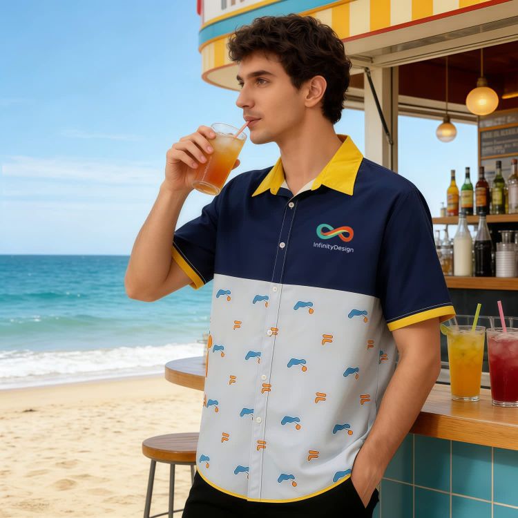 Picture of Men's Imitation Cotton Sublimated Hawaiian Shirt