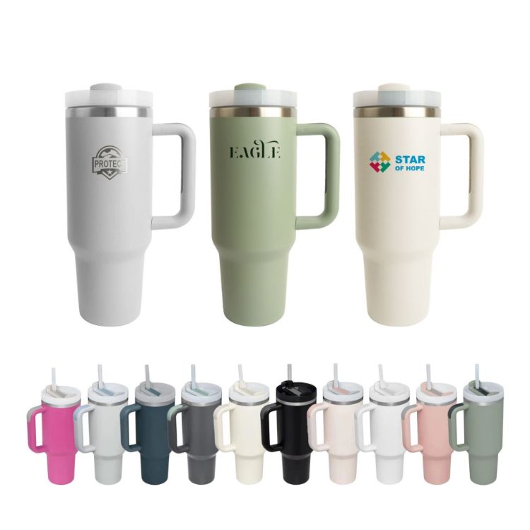 Picture of 1.2L Stainless Steel Tumbler with Lid and Straw