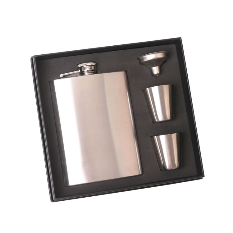 Picture of 8 OZ Stainless Steel Hip Flask Set