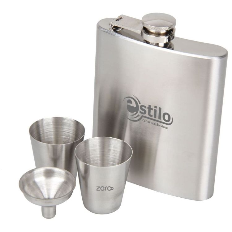 Picture of 8 OZ Stainless Steel Hip Flask Set