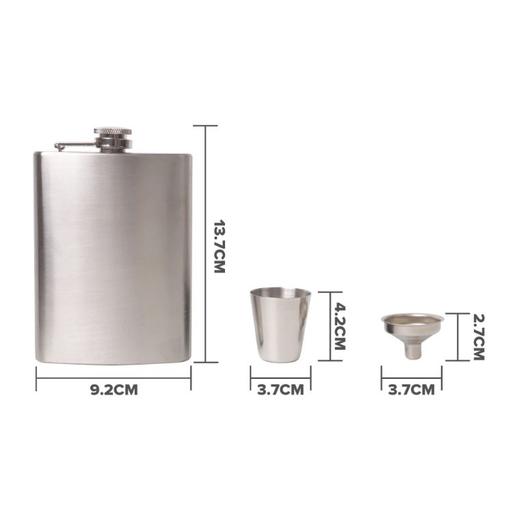 Picture of 8 OZ Stainless Steel Hip Flask Set