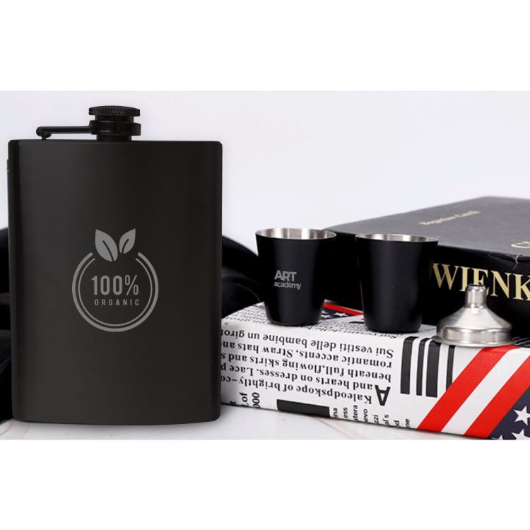 Picture of 8 OZ Stainless Steel Hip Flask Set