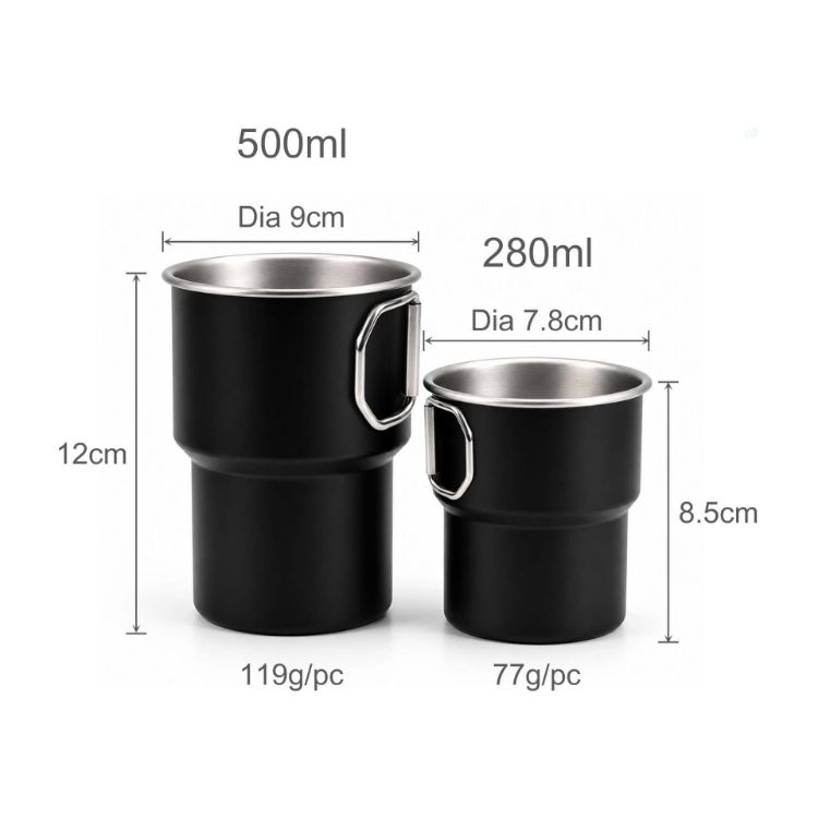 Picture of 280ML/500ML Stainless Steel Camping Mug with Handle