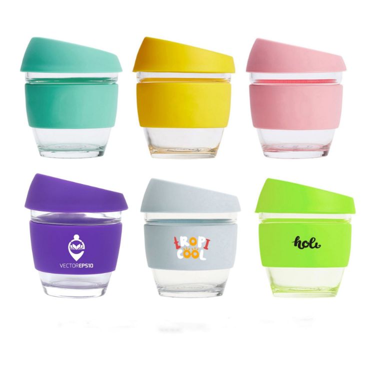 Picture of 8 OZ Reusable Glass Coffee Cup