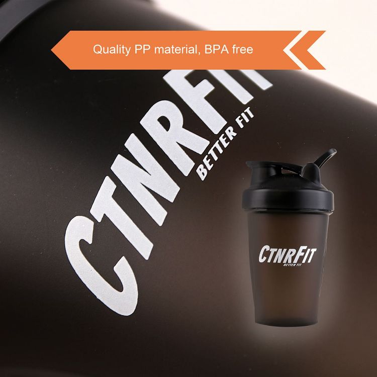 Picture of BPA Free Fitness Shaker Bottle with Loop 400ml