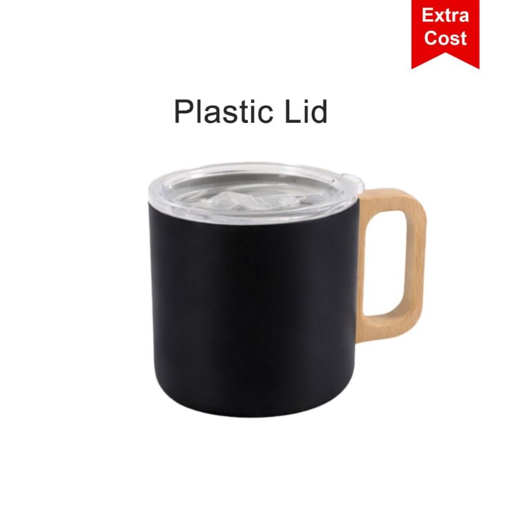 Picture of 400ML Stainless Steel Insulated Mug with Wooden Handle
