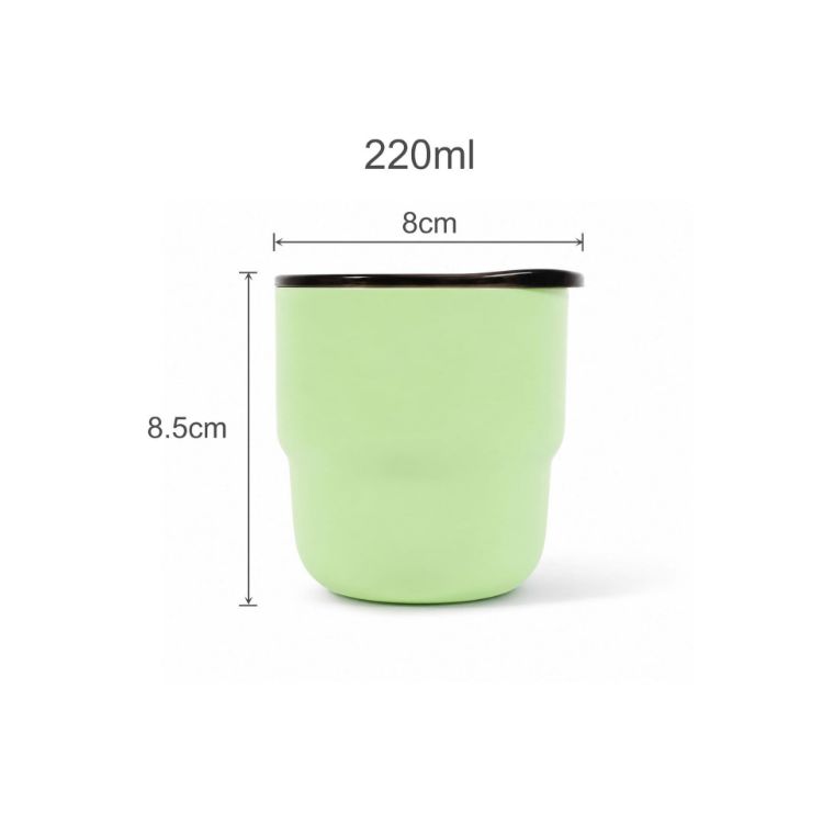 Picture of 220ml Double Wall Stainless Steel Round Bottom Camping Mug with Lid