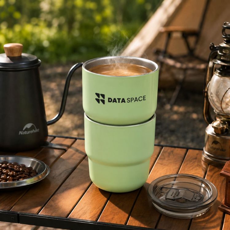 Picture of 220ml Double Wall Stainless Steel Round Bottom Camping Mug with Lid