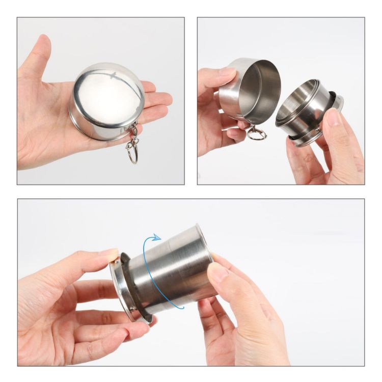 Picture of 55ML/140ML/250ML Compact Stainless Steel Folding Cup