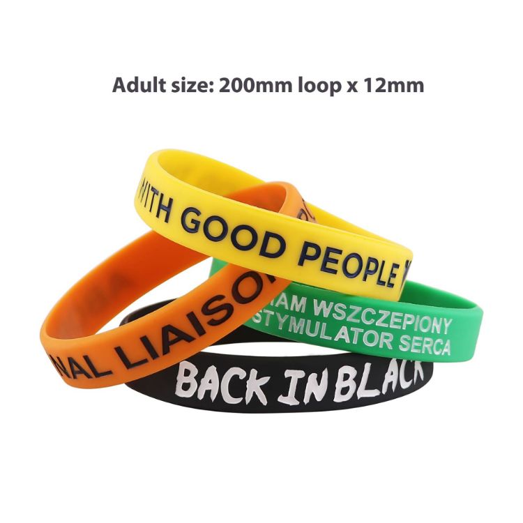 Picture of Debossed Colour Filled Wristband