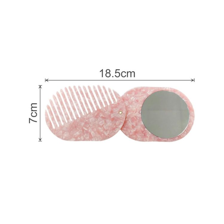 Picture of Portable Acetate Hair Comb with Mirror