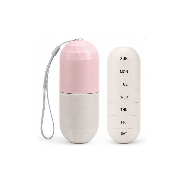 Picture of Wheat Straw Capsule Shape Pills Organizer