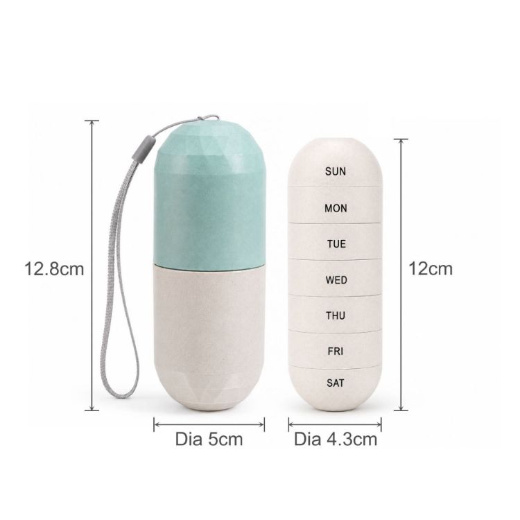 Picture of Wheat Straw Capsule Shape Pills Organizer