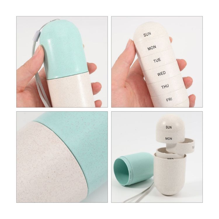 Picture of Wheat Straw Capsule Shape Pills Organizer