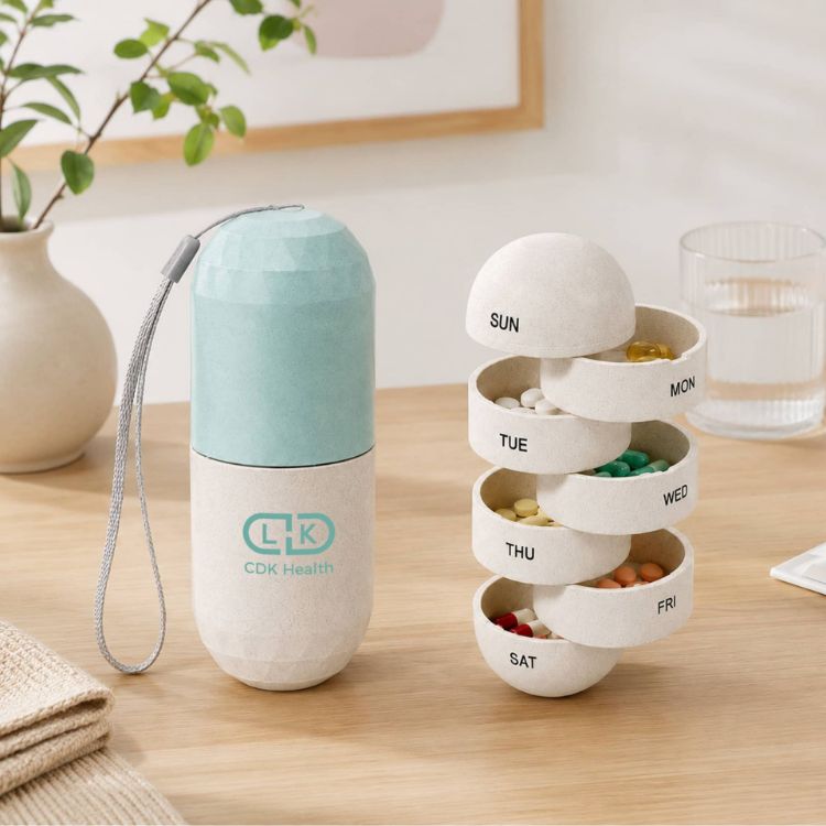 Picture of Wheat Straw Capsule Shape Pills Organizer
