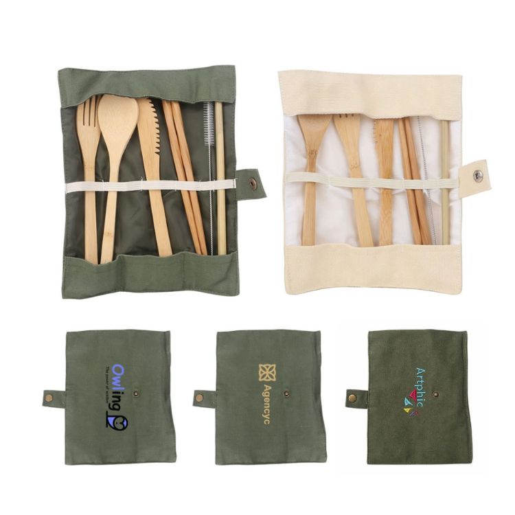 Picture of 6 pieces Bamboo Cutlery Set