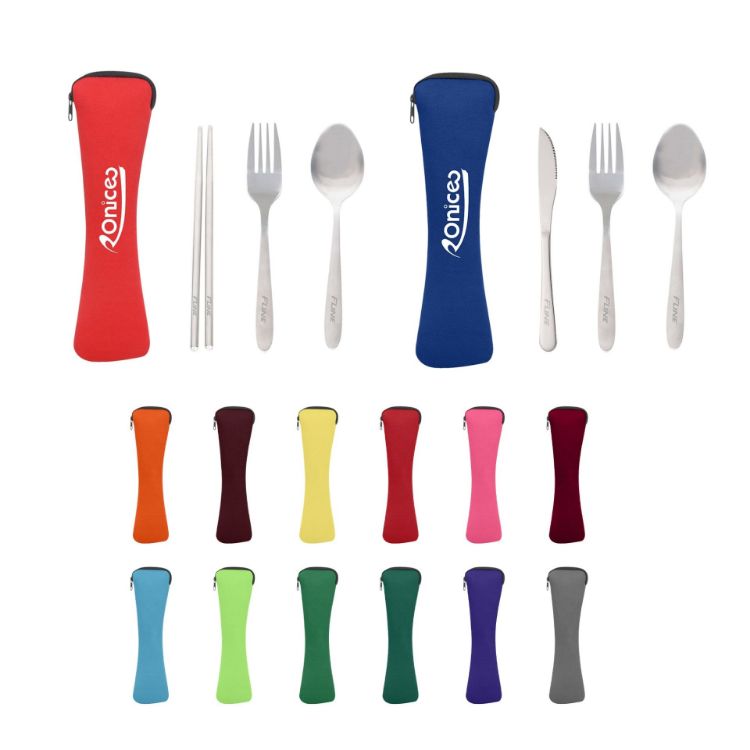 Picture of 3 piece Stainless Steel Travel Utensils Set